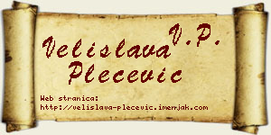 Velislava Plećević vizit kartica